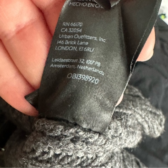 Anthropologie Deep V Cardigan Sweater Button Gray Carbon Oversized Chunky Knit - Picture 8 of 12